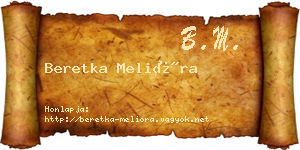 Beretka Melióra névjegykártya